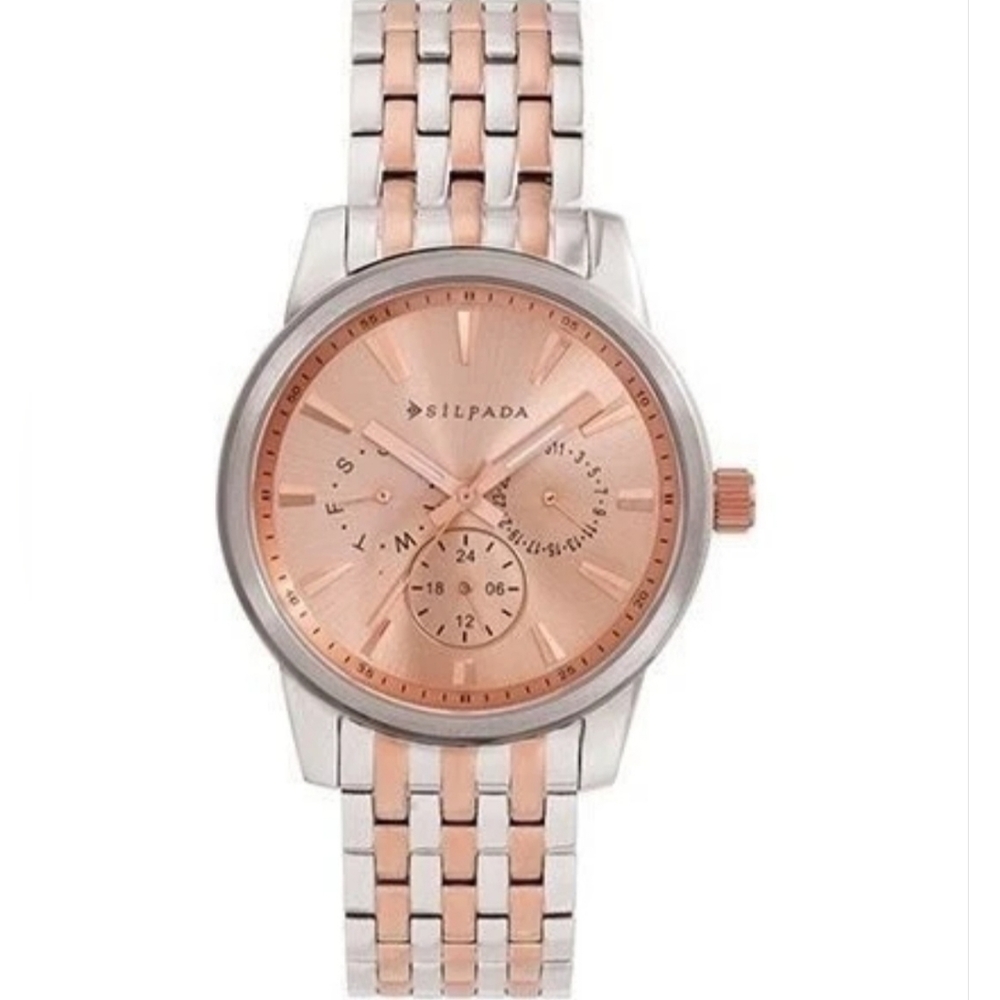 Silpada At First Blush Stainless Steel 2-Tone Watch T3369